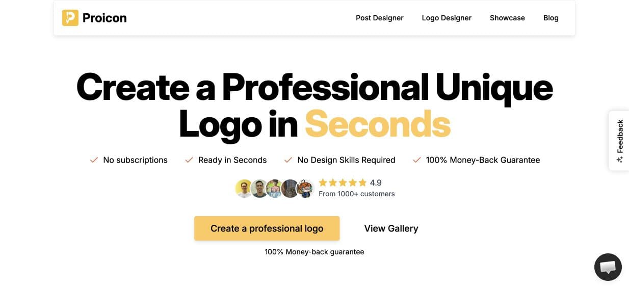 Proicon AI logo designer interface